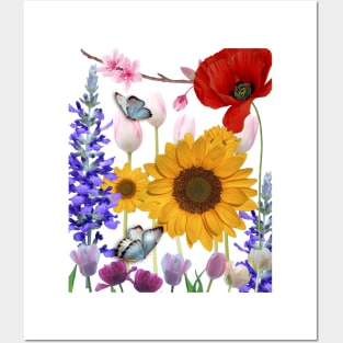 Mix colorful flowers for spring Posters and Art